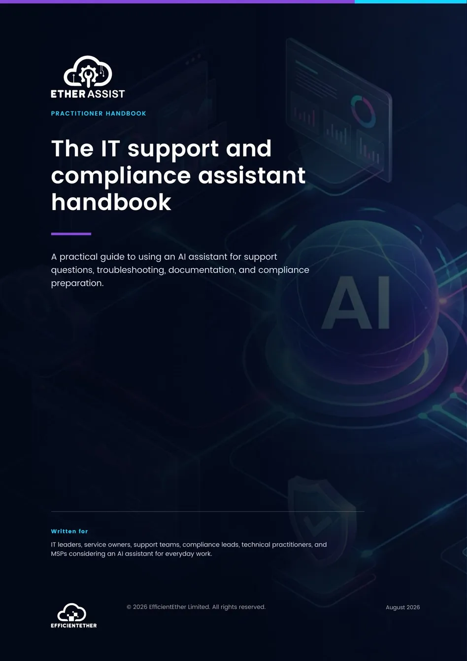 Cover of The IT Support and Compliance Assistant Handbook from EtherAssist