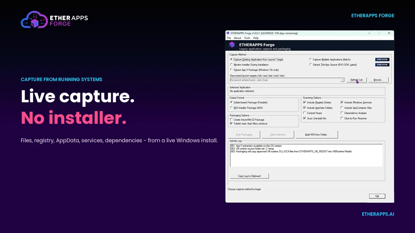 Vorschau des EtherApps Forge Produkt-Walkthroughs.