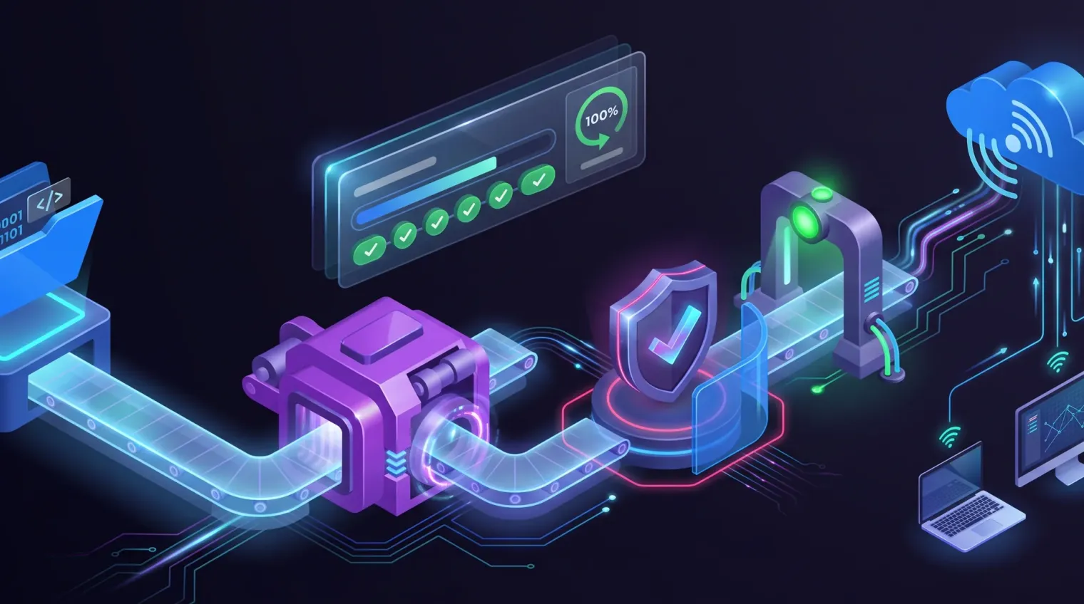 Diagram van een ontwikkelaars-CI-pipeline: een buildmap stroomt via de fasen manifest, packagen en ondertekenen, en valideren naar een ondertekende MSIX, met een aftakking naar een app installer-updatefeed.