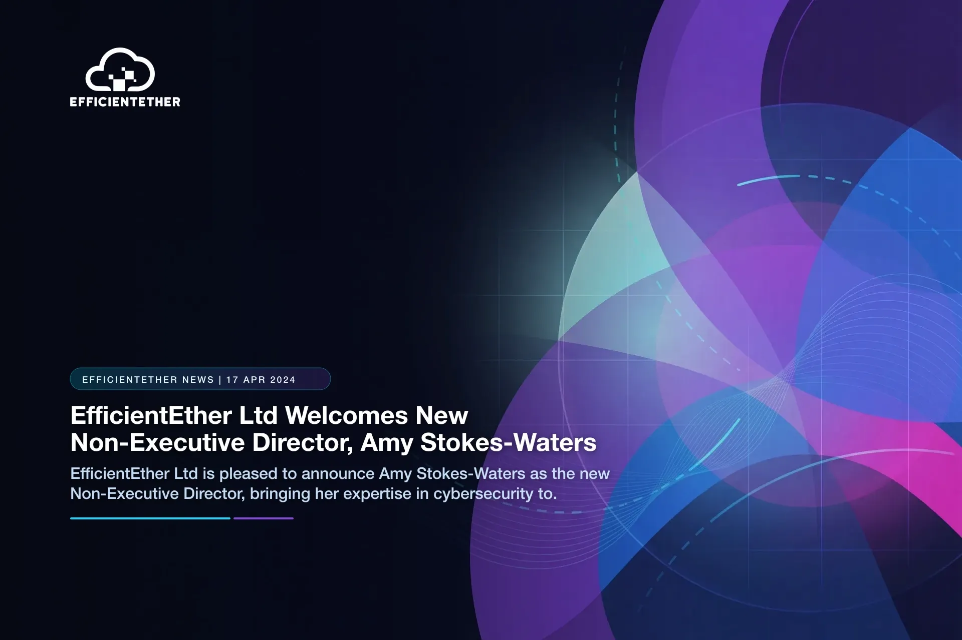EfficientEther accueille Amy Stokes-Waters en tant qu'administratrice non exécutive