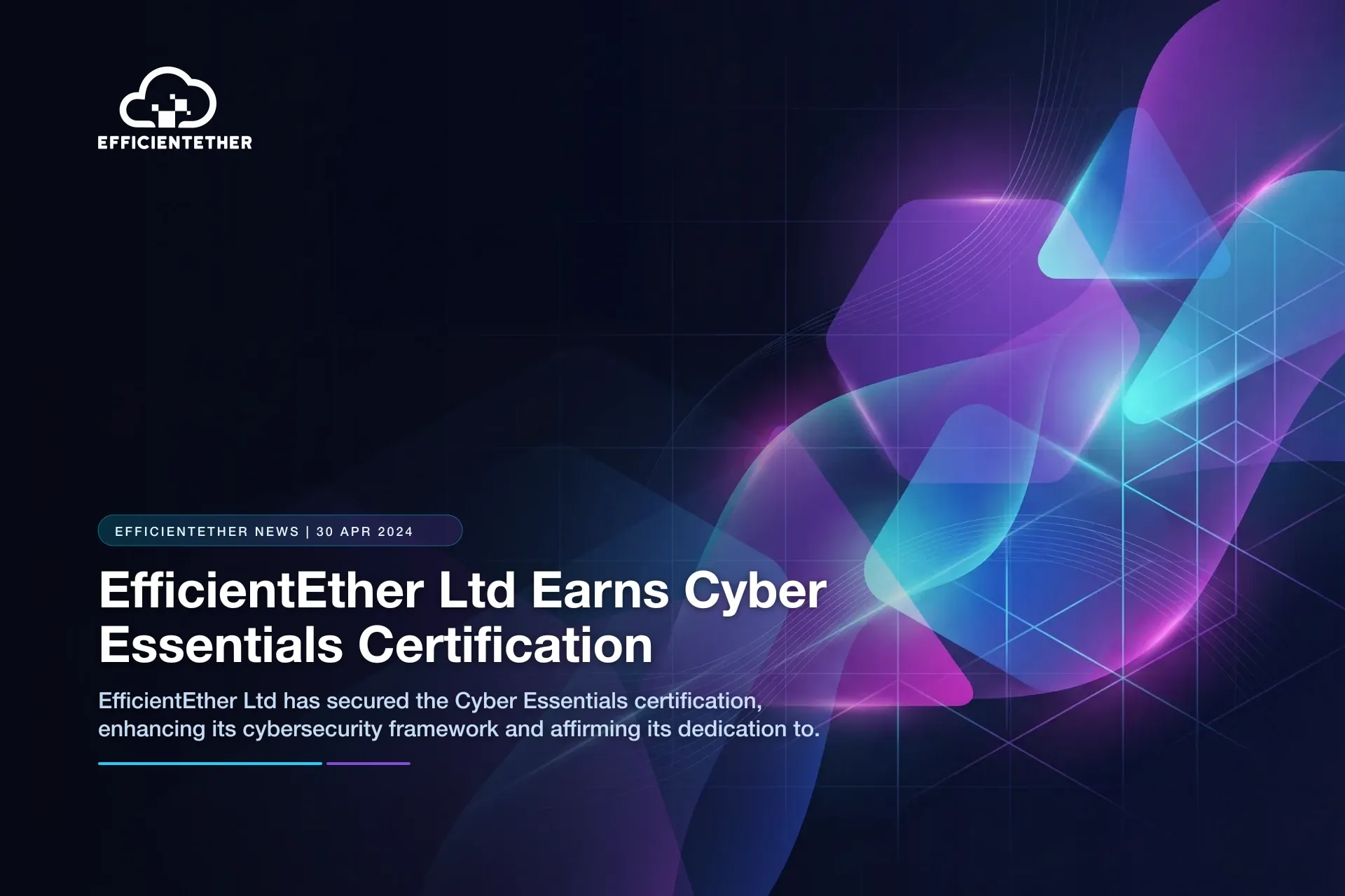 EfficientEther erwirbt Cyber Essentials-Zertifizierung