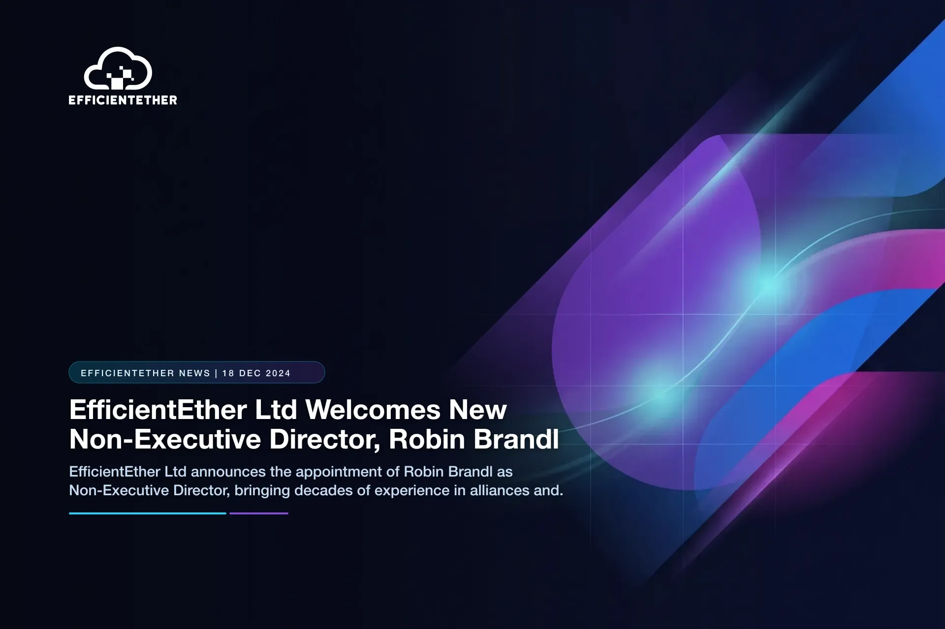 EfficientEther Appoints Robin Brandl as Non-Executive Director