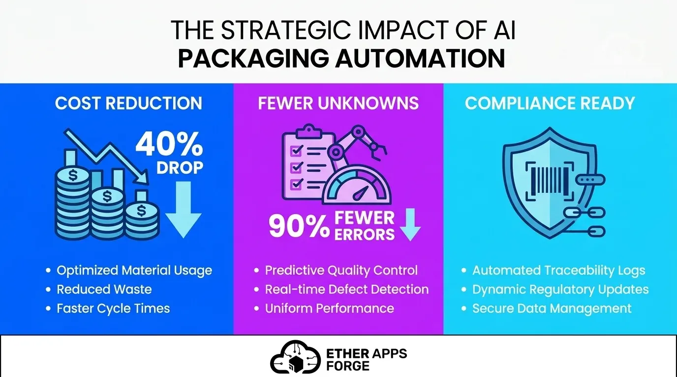 EtherApps Forge AI agent-based packaging flow showing discovery, packaging decisions, and deployment-ready output.